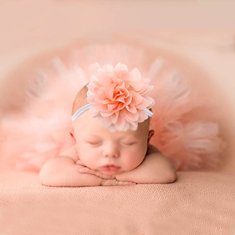 COFASHION Newborn Girls Photo Prop Outfits Newborn Photography Props-Pink Tutu Skirt & Baby Girl Angel Wings Set- Newborn Photo Props Girl Newborn Girl Outfits for Photography - Image 3